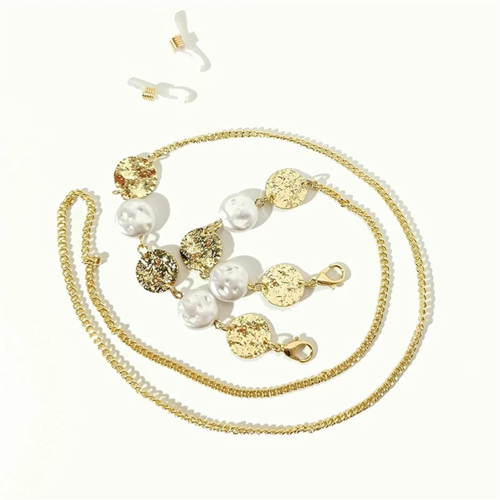Perlen-Korn-Gliederkette Brillen-Aufhänger Neckalce Lesebrille Sonnenbrillen-Riemen-Schnur-Halter Hals-Kopf-Band (Color : A, Size : 70cm) (A 70)