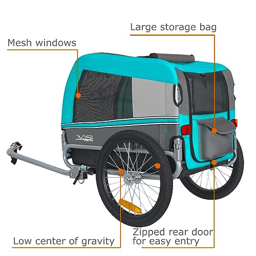 Tiggo VS Pets Medium Hundeanhänger & Buggy 2in1 Fahrradanhänger Hundebuggy Jogger 80204 (BLAU)