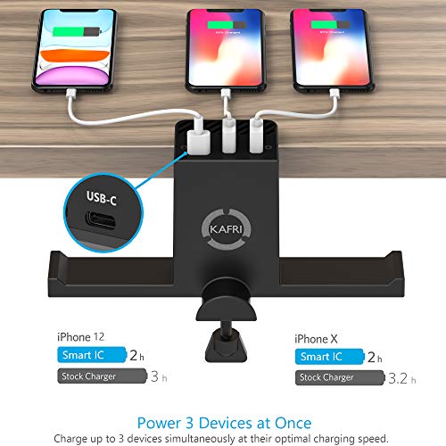 Rgb Headphone Stand Hanger With Usb C Charger, Kafri Under Desk Dual Headset Holder Earphone Hook Mount Rack With 3 Usb Charging Ports, Pc Gaming Desk Accessories #TOP1