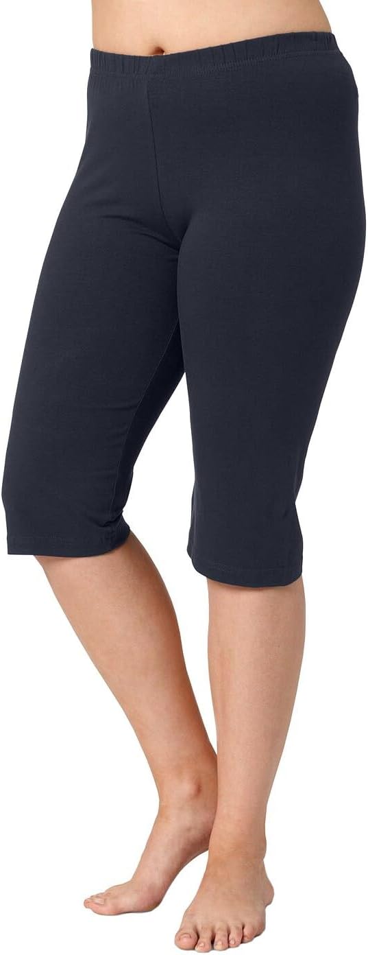 Ulla Popken Womenswear Plus Size Curvy Stretch Jersey Bike Shorts 567565