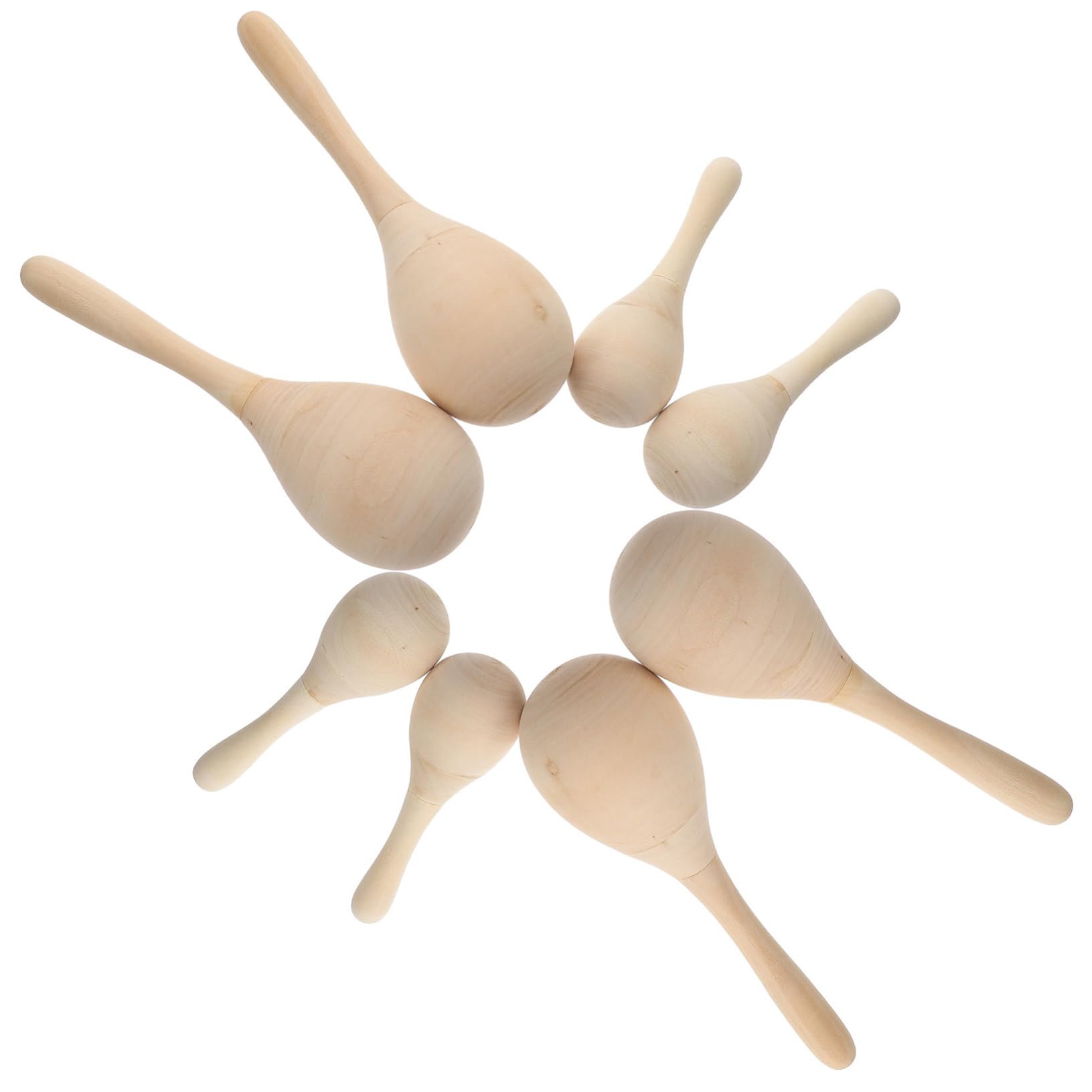SUPVOX Maracas in Legno da Dipingere 12 Pezzi Set, Giocattolo Musicale per Ragazzo Ragazza Piccoli, Strumenti di Percussione per Feste e Scuola, Maracas Fai da Te per Lavoretti Creativi