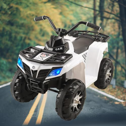 Toyland Magic Zetty Rider, Kids Ride-On Quad ATV, White and Black