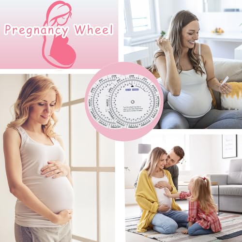Image of 2 PCS Pregnancy Wheel, Due Date Calculator for Pregnant Patients,Pregnancy Wheel Badge Card for OB /GYN, Doctors, Midwives,Nurses and Patients