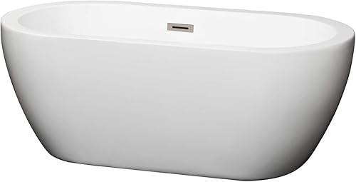 Wyndham Collection Soho, tina independiente de 60 a 72 pulgadas para baños con opciones, WCOBT100260BNTRIM Wyndham Collection Soho, tina independiente de 60 a 72 pulgadas para baños con opciones, WCOBT100260BNTRIM