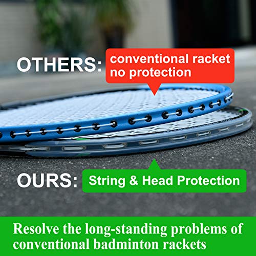 Image of Whizz Series Anti Scratch Design Badminton Racket Set (S5 Black 2PCS)