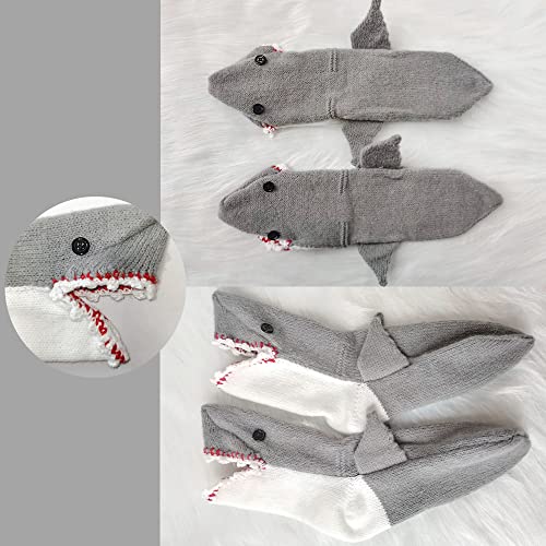 Knit Cute Shark Socks - 3D Alligator socks - Winter Warm Thick Crocodile Floor Socks - Unisex2