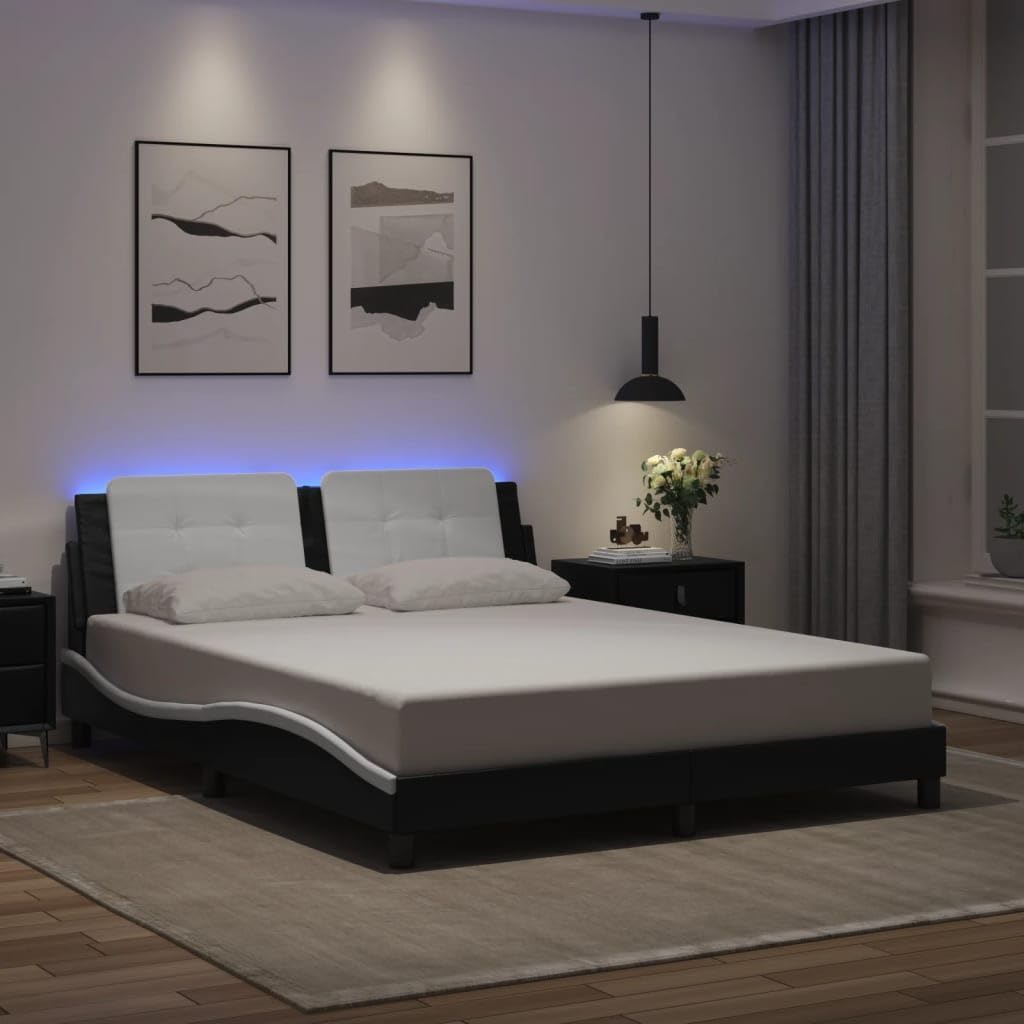 vidaXL Bed Frame Black and White
