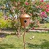 Zaer Ltd Large Copper Colored Birdhouse Garden Stakes Cylindrical Shape