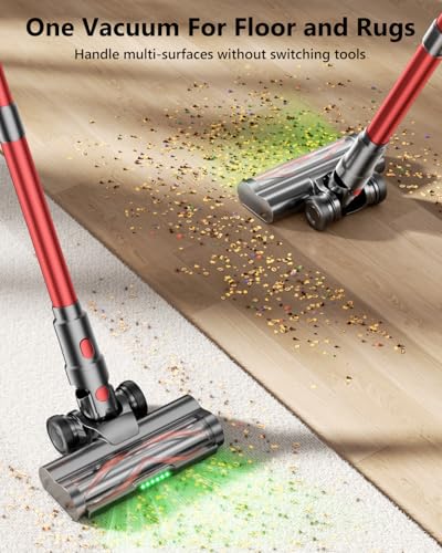Image of Cordless Vacuum Cleaner, 580W 50Kpa 65Mins Vacuum Cleaner for Home, Stand-Free Stick Vacuum, OLED Display, Auto Scrap Dust Tech, Lightweight, Anti-Tangle Vacuum Cordless for Woodfloor Carpet Pet Hair