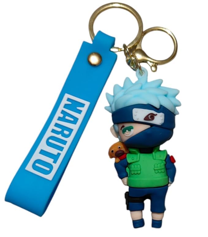 Image of Kakashi Hatake Action Figure with Keychain Naruto Anime Collectible PVC Model | Action Figure Collectibles for Home Decor, Office Desk & Gifting (Kakashi Hatake + Keychain)