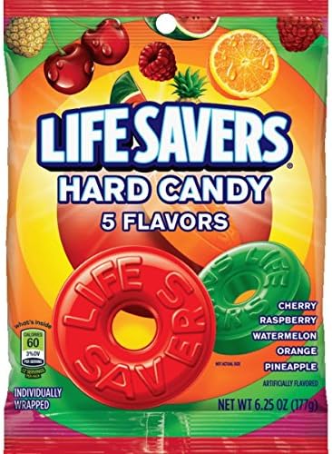 Lifesavers, Hard Candy 5 Flavors Bag, 6.25 oz