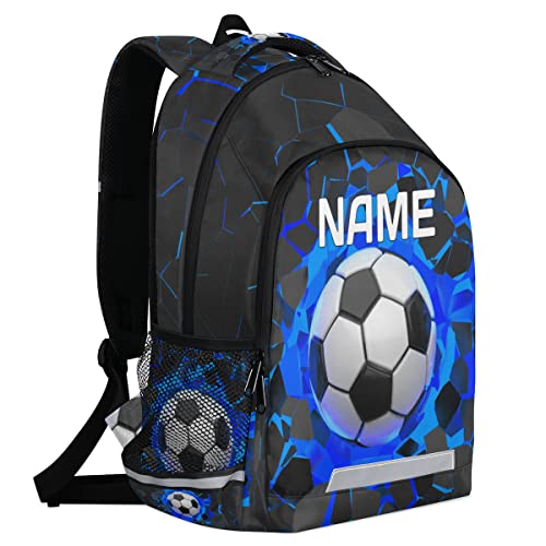 Omfuns Sport Football Ball Custom Name School Backpack For Boy Girl Teen Soccer Sport Personalized Student Bookbag For Primary Junior College Customized Laptop Backpack For Men Women #TOP4