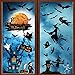 Heekpek Vetrofanie Finestredi Halloween Adesivi Stickers per Vetrine Riutilizzabili Decorazioni Casa per Porta Wallpaper Horror per Bambini con Teschio Fantasmi Pipistrelli