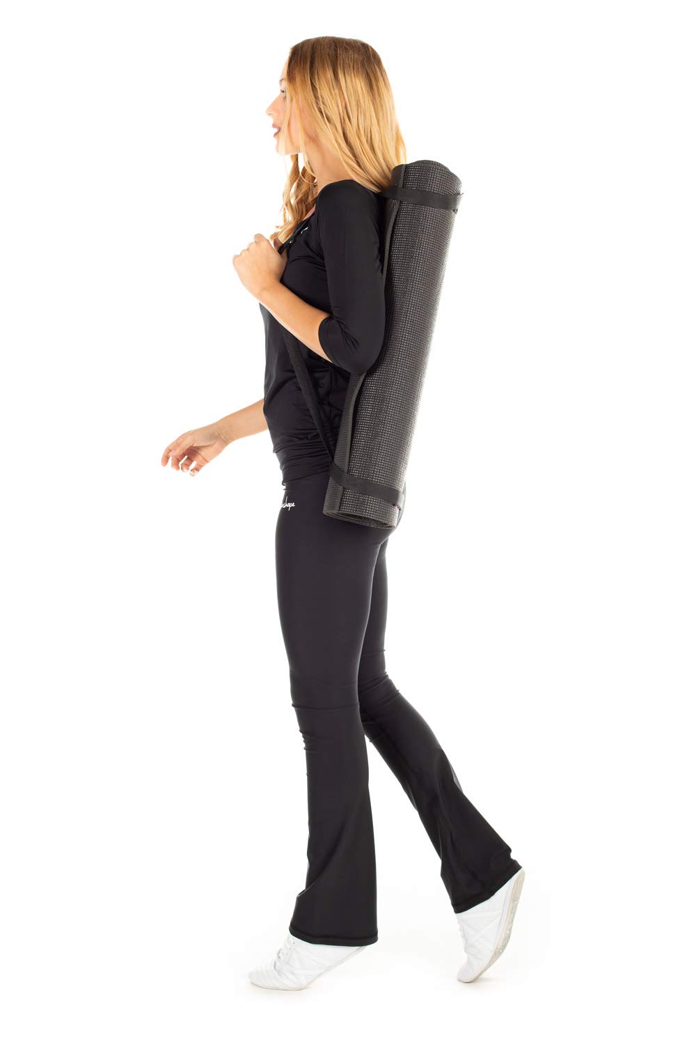 WINSHAPE Damskie legginsy funkcyjne Boot Cut High Waist Bchwl102, czarne, Slim Style, fitness czas wolny, sport, joga, trening