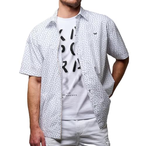 Kaporal Chemise Blanche/Marine Homme Block