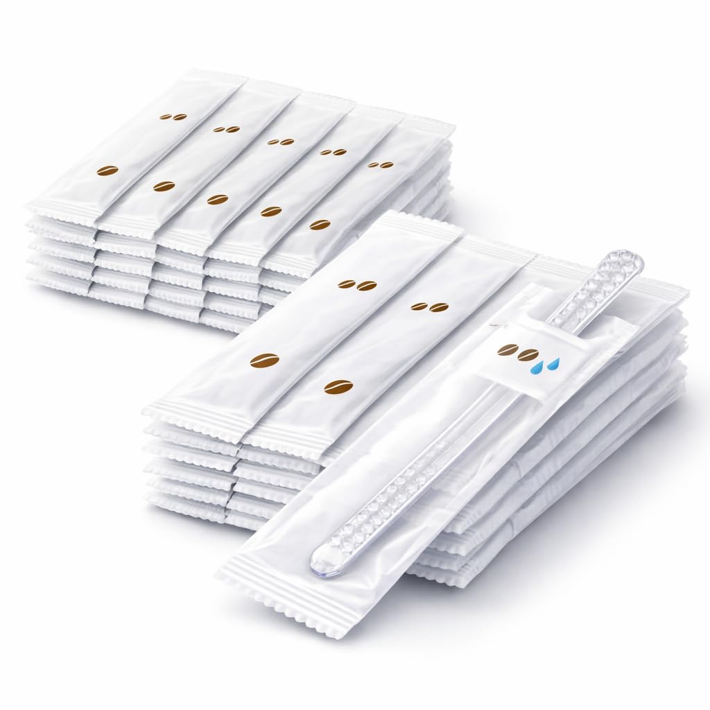 Palette Caffè Riutilizzabili Imbustate Singolarmente – Lavabili in Lavastoviglie fino a 125 Utilizzi – Igieniche per Casa, Ufficio e Bar (100)