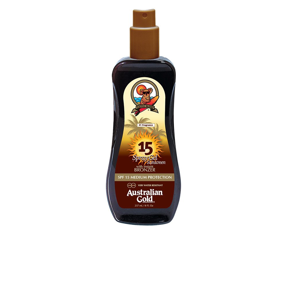 Australian Gold 15 SPF Protector Solar con Bronceador, Marron, 237 Mililitros, Loción