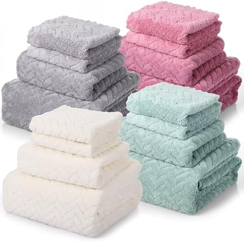 Mixweer 16-Piece Coral Velvet Towel Set Cover