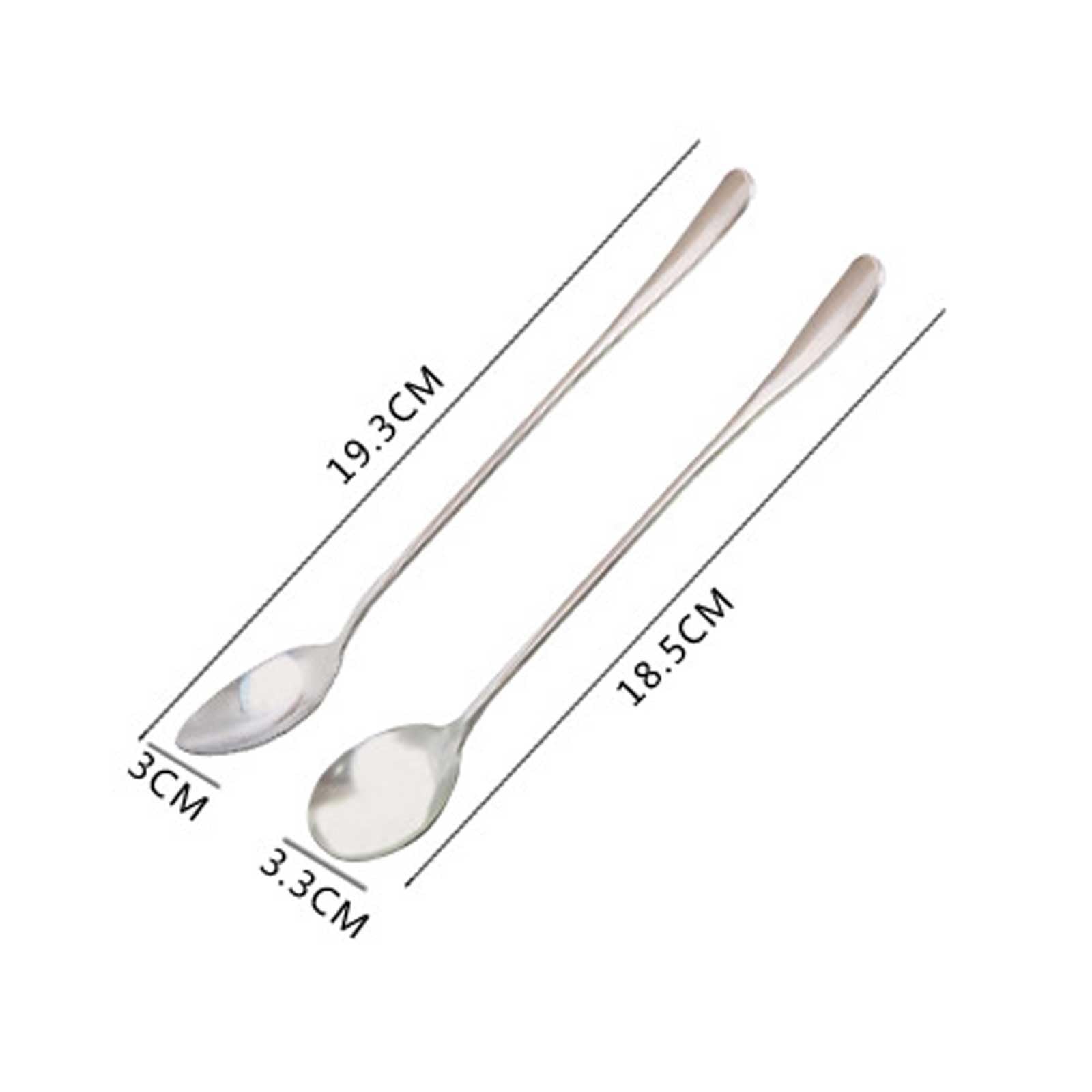 Cuillère à Soupe en Acier Inoxydable, Petite cuillère à café, cuillère à Soupe, cuillère de Table, cuillère à louche à Long Manche en Acier Inoxydable, Lot de 10(Round Spoon)