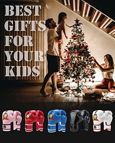 Tekxyz Bad Kids Series Boxing Gloves 6 Oz, Pink - Synthetic Leather Kids Boxing Training Gloves With Vivid Color For Boys And Girls Age 3 To 12 Years Old #TOP7