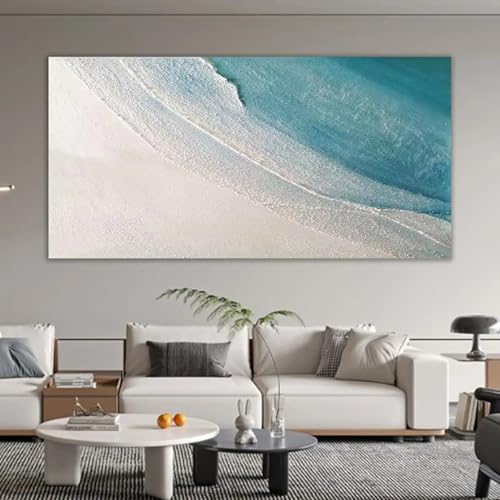 Peinture sur toile océan bleu XINBAO 60x120 cm décoration salon sans cadre