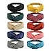Produktbild LADES DIRERCT Damen Haarreifen - 10/6/4 Sätze Haarband Frauen Vintage Stirnbänder Twist Knoten Hairband Mit Schleife Wunderschön Stirnband Sport Elastic Turban Haar Zubehör (Navy-10)