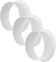 Vista 15 de Vent Systems Brida de conector de conducto de ventilación de aire blanco de 4 pulgadas, adaptador de tubo de ventilación de plástico HVAC con placa