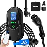 AFYEEV Ladekabel Typ 2 Schuko 3.68kW[6M 6-16A 1-Phasig]，APP Enabled Typ 2 Ladekabel Schuko，Ladekabel Elektroauto Typ 2 Schuko，Einstellbare Strom & Verzögertes Laden Ladekabel Elektroauto Typ 2 Schuko