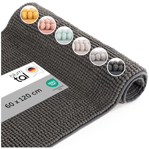 Blumtal Badematte 60x120 cm Hochflor Chenille - Oeko-TEX zertifizierter...