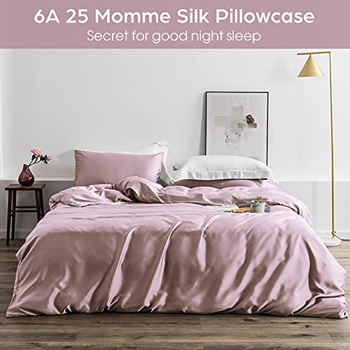 Veaken-Silk-Pillowcase-for-Hair-and-Skin-2-Pack-100-Mulberry-Silk-Pillowcase-25-Momme-600-Thread-Count-Both-Side-Pure-Silk-Pillow-Cover-with-Hidden-Zipper-ApricotGray-Queen-2030