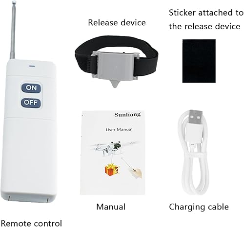 Miniatura 6 de Drone Airdrop System Dispositivo de liberación universal, clip de carga útil, Airdropper Fish con lanzador de anillo de cebo para DJI Mavic