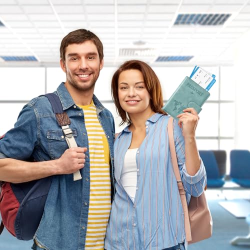 Image of Eoehro Passport Holder for Travel Essentials, Passport Wallet Cover Case for Travel Must Haves Accessories,Passport Book Holders for Women and Men(light blue)