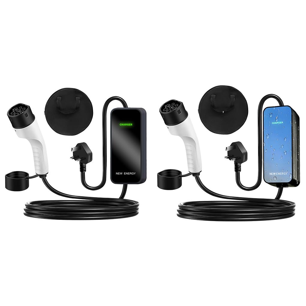 Para Sistema de Carga portátil 5M 13A Cable de Carga EV 3 Pines, Negro | Cargador rápido para vehículo eléctrico Cargador para coche Reino Unido Hoy