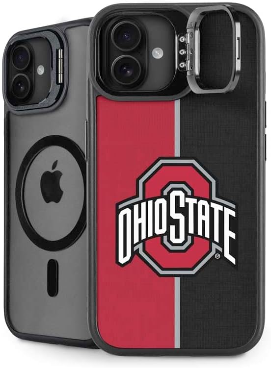 Skinit Kickstand Phone Case Compatible with iPhone 16 - Officially Licensed Ohio State University Buckeyes Design