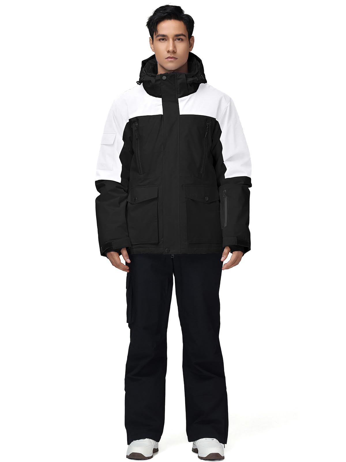 ALSOGO Chaqueta de Esquí Masculina y Pantalones Largos Ropa de Esquí Térmica en Invierno Impermeable y a Prueba de Viento Ropa de Esquí