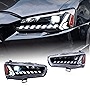 HCmotion LED Headlights Assembly Fit for Mitsubishi Lancer & EVO X 2008 2009 2010 2011 2012 2013 2014 2015 2016 2017 2018 2019 2020 With LED DRL Start UP Animation LED Sequential Turn Signal (Clear)