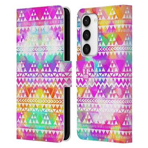 Étui en cuir Samsung S23 5G Head Case Designs finition aquarelle tribale