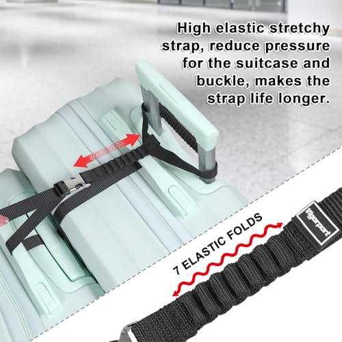 Image of Vigorport Luggage Straps, Metal Luggage Connector Straps for Suitcases, Stretchable Add A Bag Adjustable Attachment Accessories Belts (Black, Small)