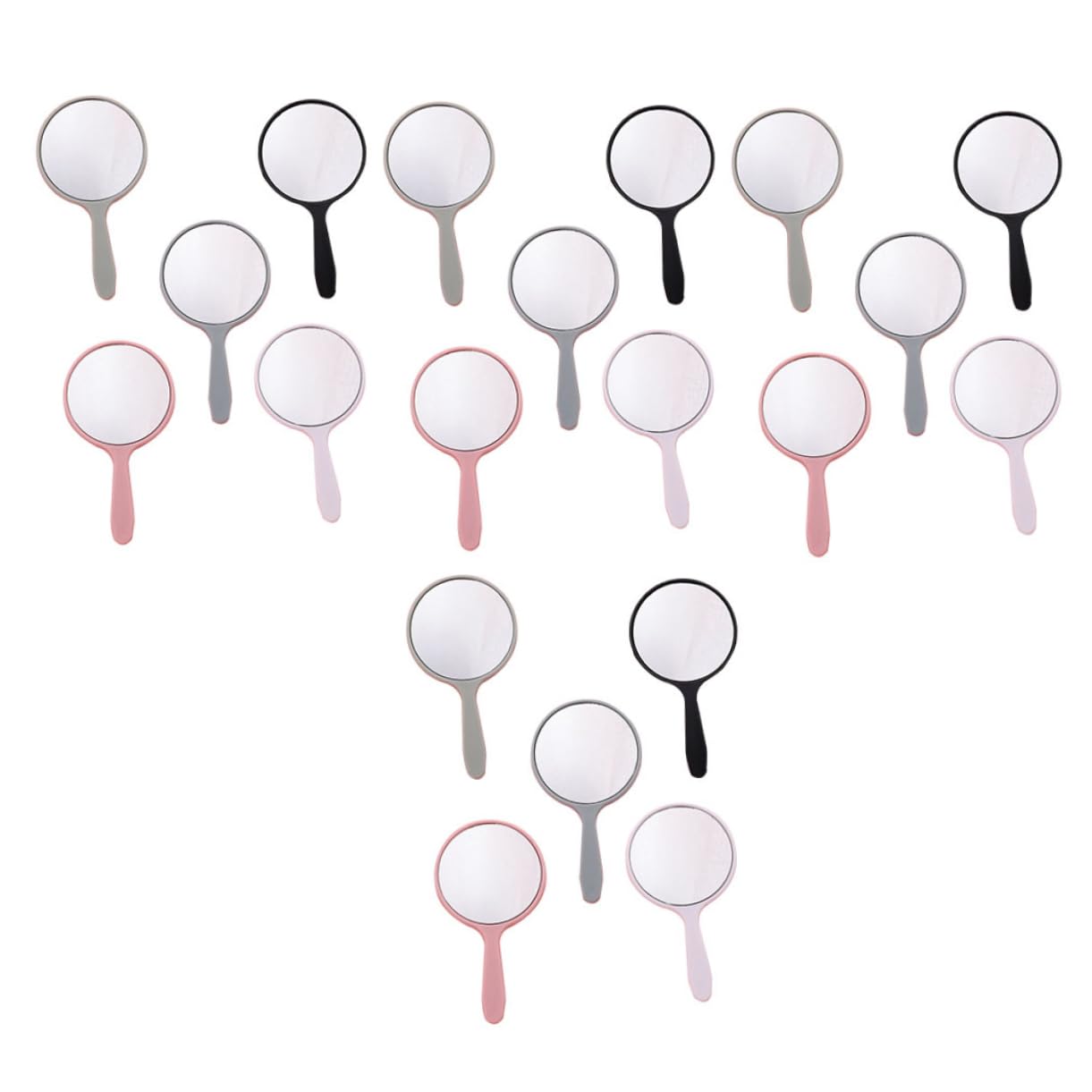 Miroir de maquillage rond avec poignee lot de 25 pieces pour invites