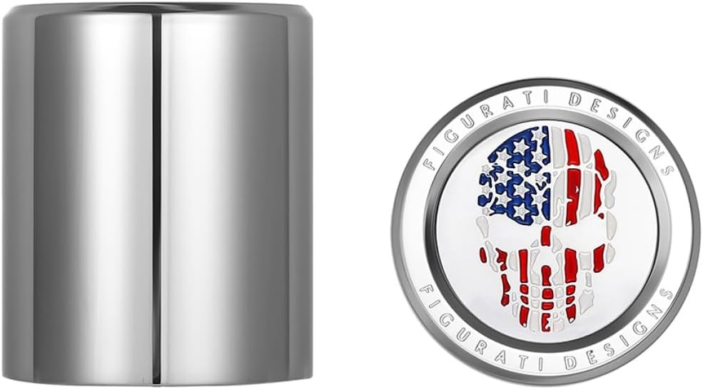 FD24-DC-2730-SS Docking Hardware Cover - Stainless Steel with American Flag Skull