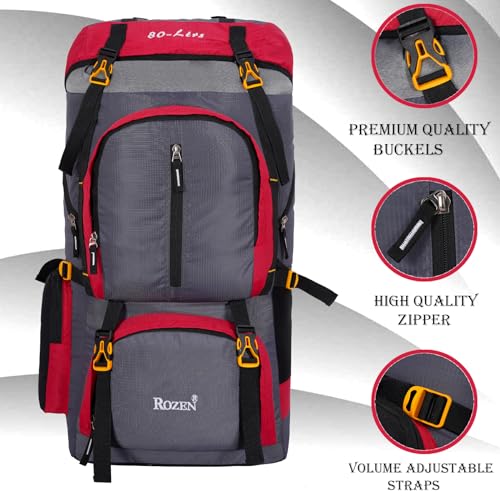 Image of 80L Travel Backpack for Outdoor Sport Camp Hiking Trekking Bag Camping Rucksack