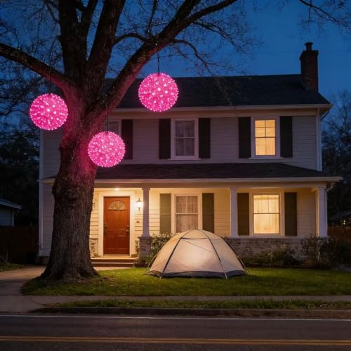 Esfera LED rosa 7.5 pulgadas, 100 LED, grado comercial miniatura 2