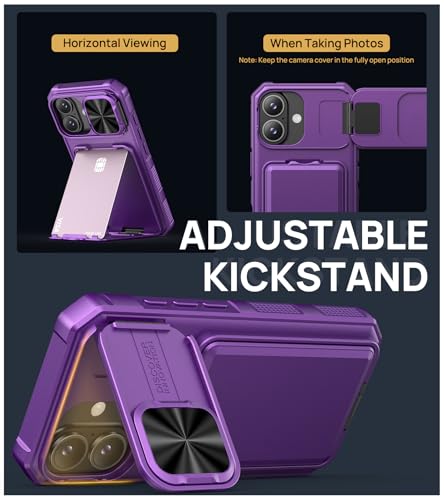 Image of SSLOTSCASE for iPhone 17 Case with 2X Screen Protector, Dark Purple