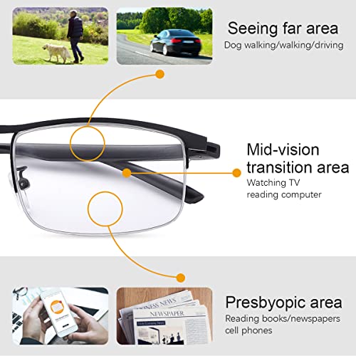 Image of Progressive Photochromic Multifocus Reading Glasses UV Sun Readers Blue Light Blocker Transition Eyewear for Men Women