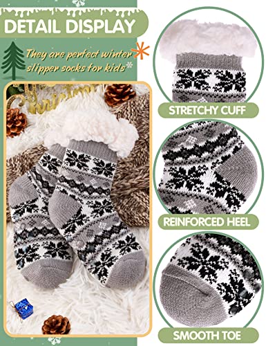 Image of MOGGEI Girls Slipper Fuzzy Socks Kids Boys Fluffy Fleece Lined Warm Plush Sherpa Winter Child Home Socks