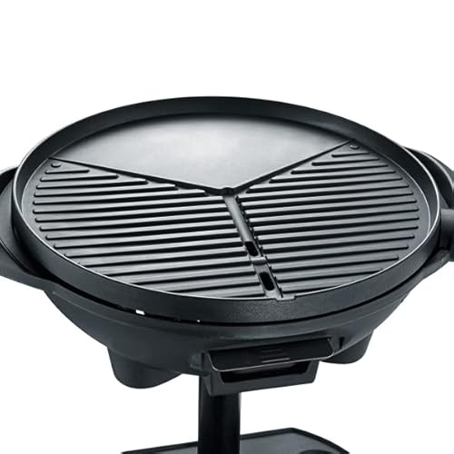Foto von SEVERIN Barbecue-/Standgrill mit Haube, Elektrogrill mit Thermostat, Grillplatte mit keramischer Beschichtung, 2.000W, Grillfläche Ø 41 cm, Matt Schwarz, PG 8541