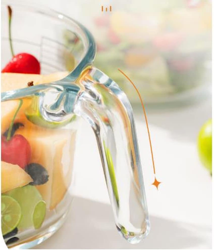 Glass Measuring Cup With Scale Milk Cup High Temperature Resistant Household Kitchen Baking Beaten Egg Cup Measuring Water Cup (Size : 1000ML)