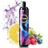 Ecenk 3 Pro 電子タバコ 使い捨て 7200回吸引可能 禁煙補助に最適 水蒸気 爆煙 vape ニコチンなし タール無し でんしたばこ 人気 禁煙サポート ベイプ (ブルーベリー・ラズベリー・レモネード)