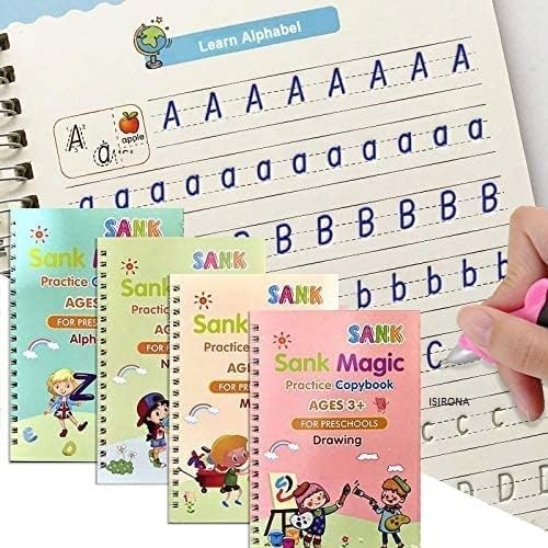 ISIRONA® Magic Practice Copybook For Kids (4 BOOK + 1 PEN + 10 REFILL + 1 GRIP) Magic Book For Kids, Magic Practice Copy Book For Kids, Reusable Calligraphy Books For Kids-> (B0BG5T9F16) Amazon Price History, Amazon Price Tracker