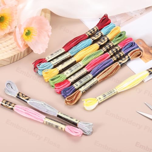 Image of PATIKIL 6 Skeins Embroidery Floss, Polyester Embroidery Threads Bracelets String for Cross-Stitch Hand Embroidery, Dark Purple